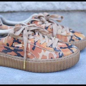 Orange camo puma creepers